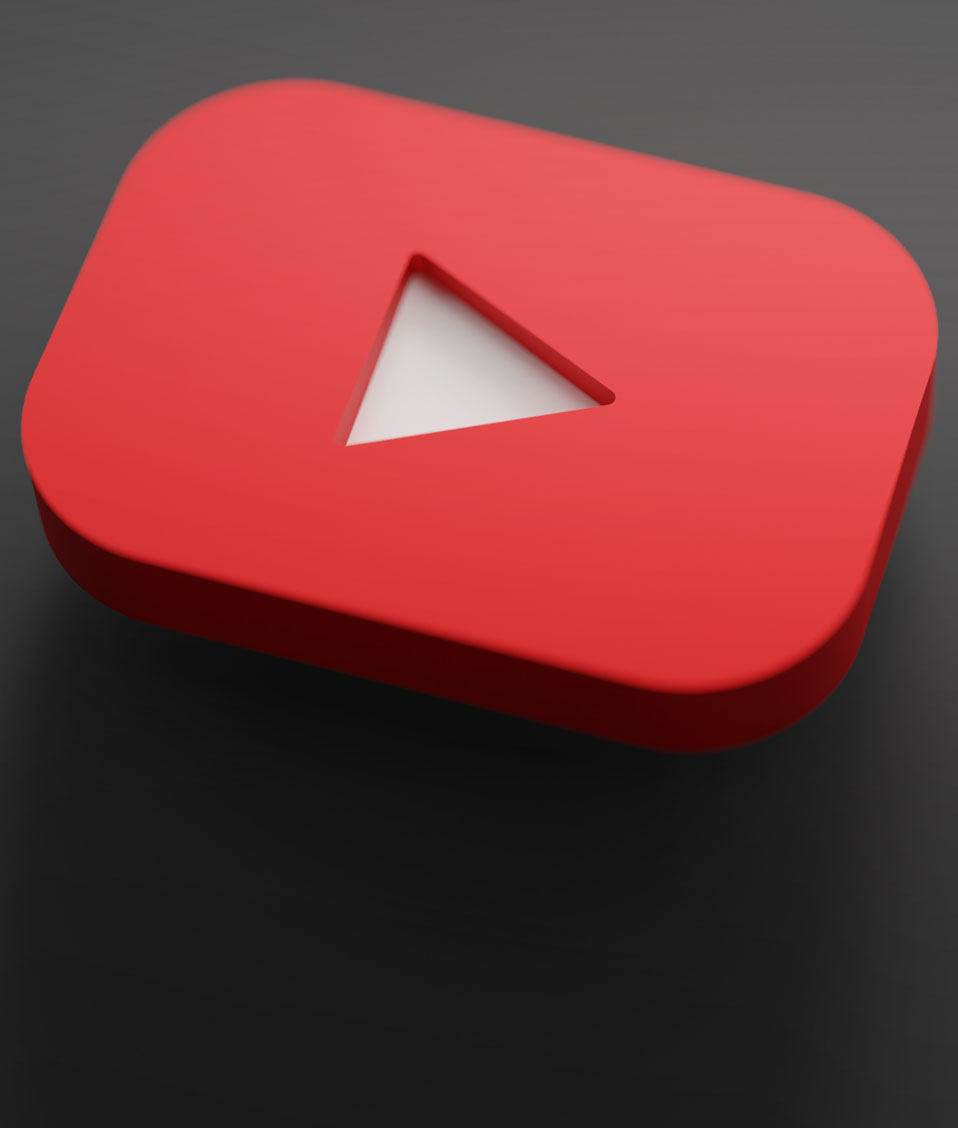 Logo Youtube sobre fondo negro