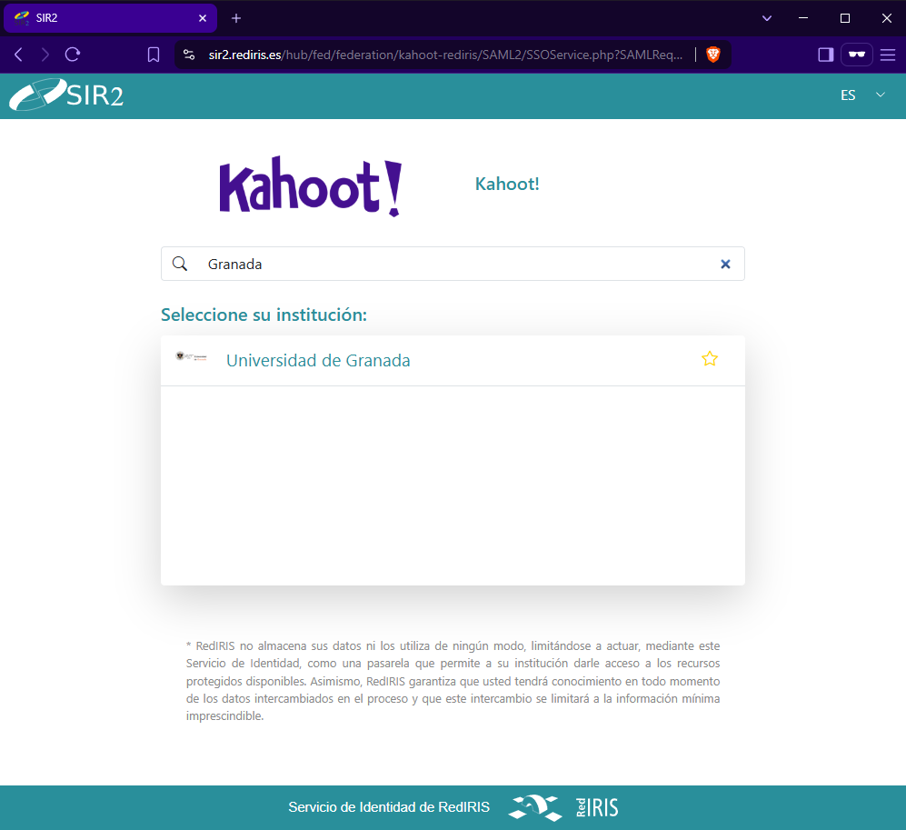 buscar entidad UGR