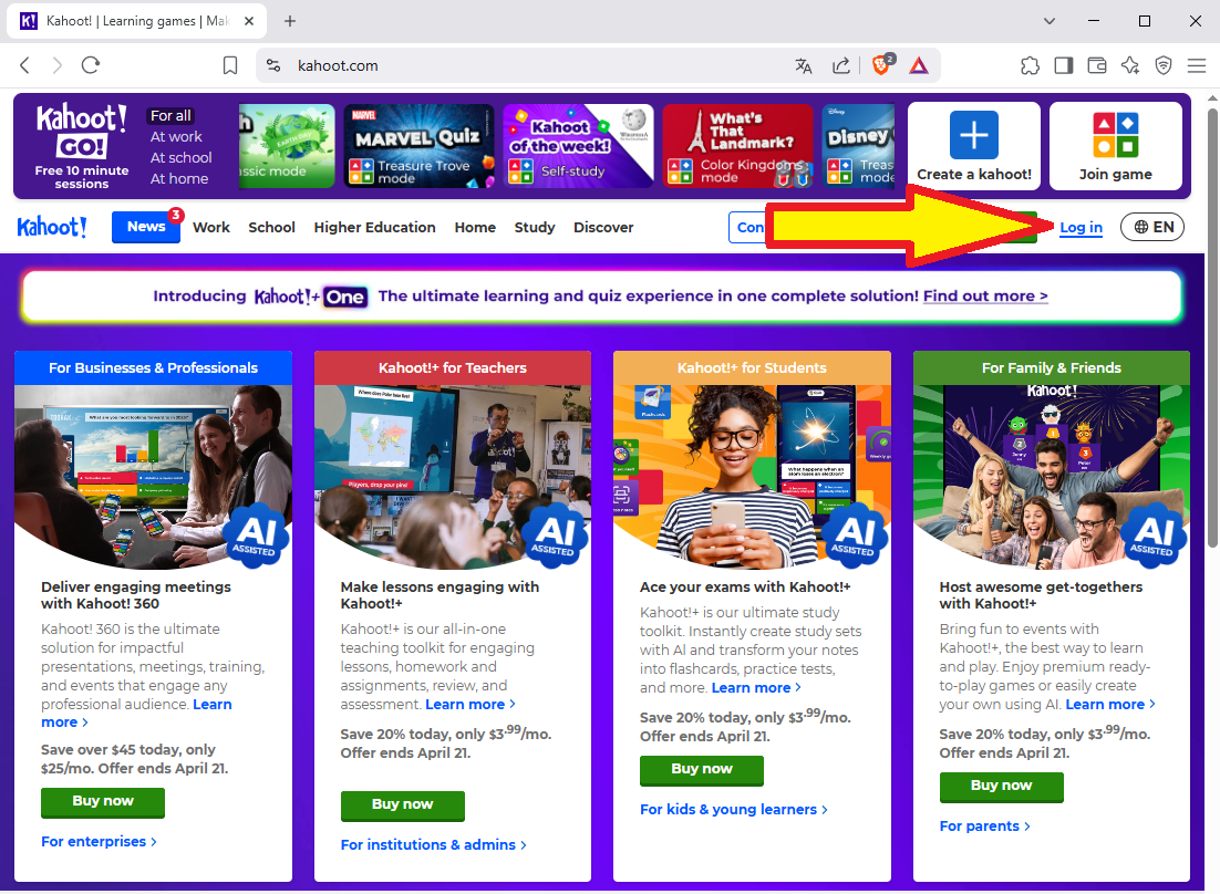enlace de login