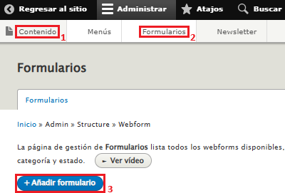 botón del formulario