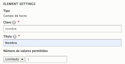 Imagen de la creación de un campo de texto