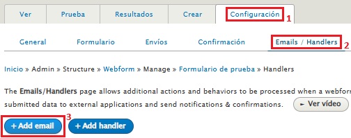 Botón de añadir Email