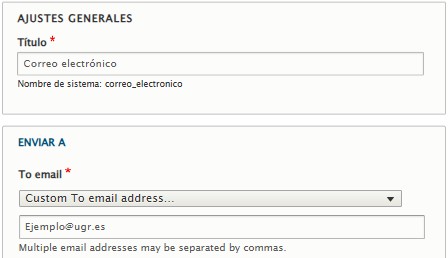 Ejemplo de dirección de correo