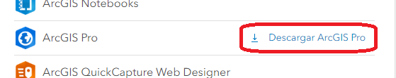 enlace de descarga a arcgis pro