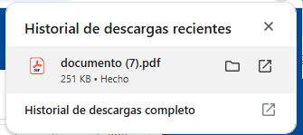 dónde se ven las descargas de documentos