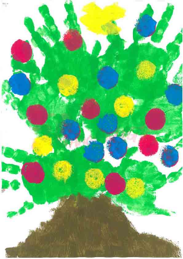 Dibujo infantil de un árbol