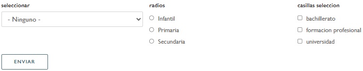 Ejemplo de formulario con layout