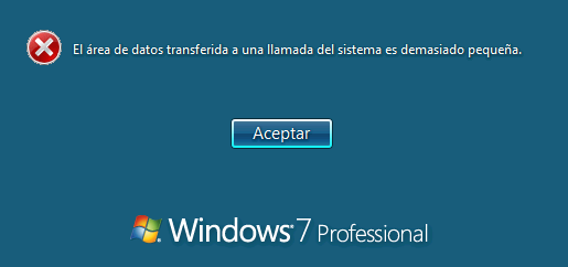 Error en Windows 7