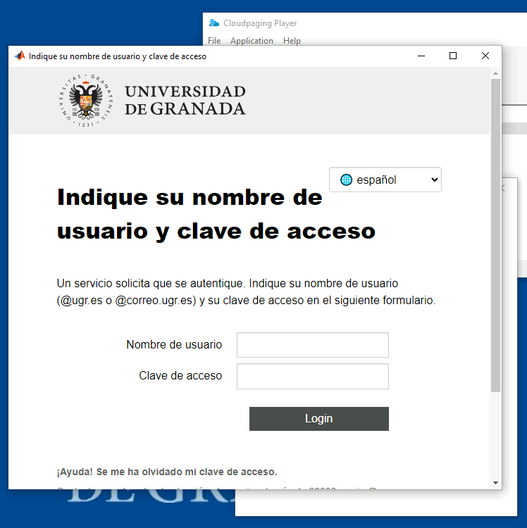 proveedor de identidad UGR con MATLAB