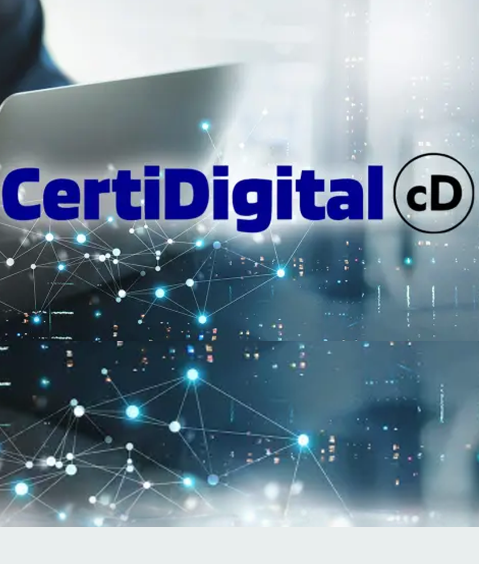 Jornadas Certidigital Imagen con la palabra CertiDigital sobre un fondo con un portátil